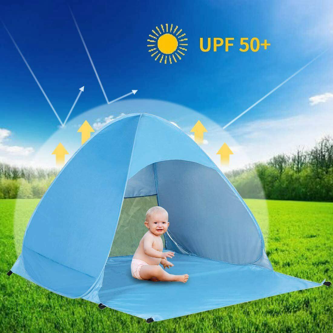 Beach Tent For 1-3 Person Rated UPF For UV Sun Protection Waterproof